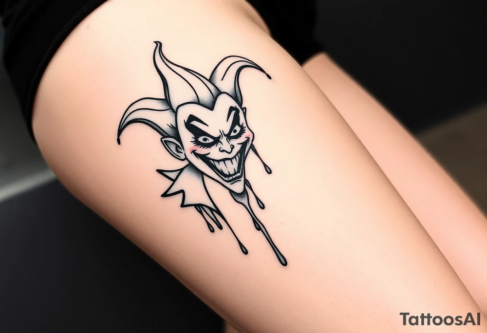 Candy new age joker dripping tattoo idea