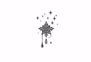 Small stars and tears background tattoo idea