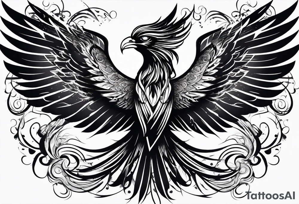 Phoenix with ink, horizontal on forearm tattoo idea