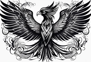 Phoenix with ink, horizontal on forearm tattoo idea