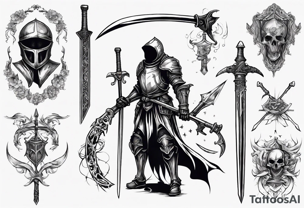Knight withe the scythe tattoo idea
