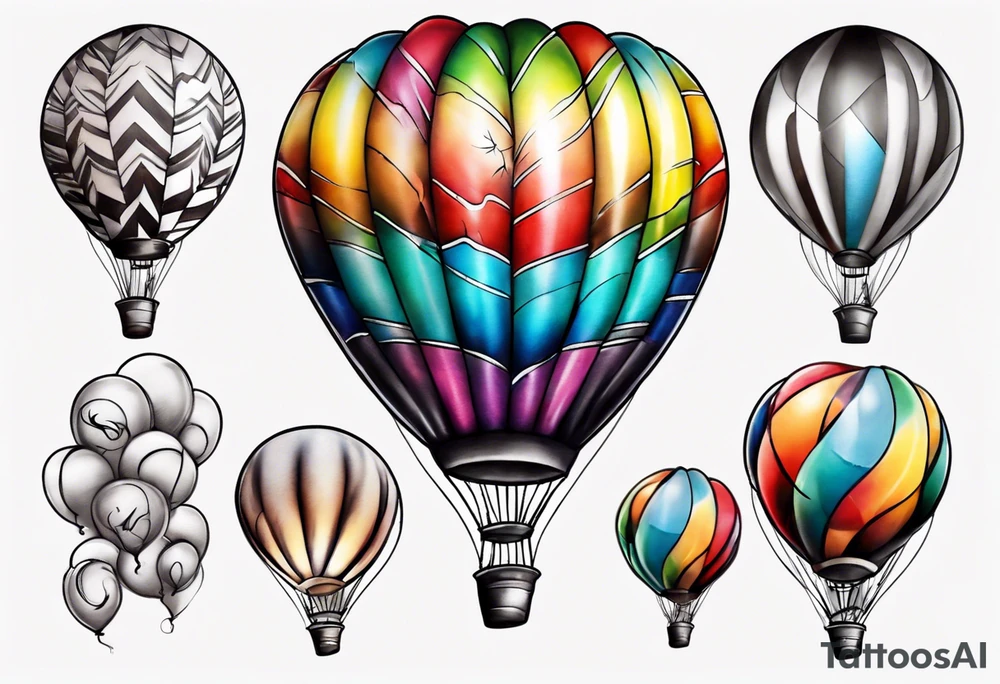 colorfull baloons tattoo idea