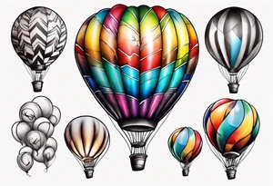 colorfull baloons tattoo idea