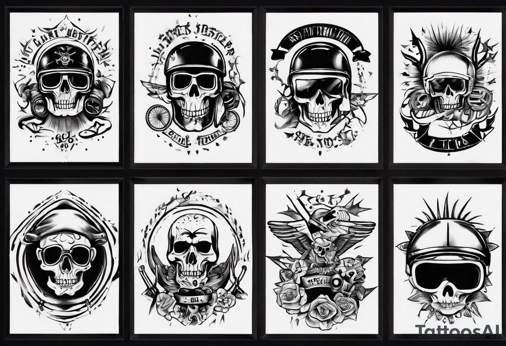 60s sexy biker tattoo idea