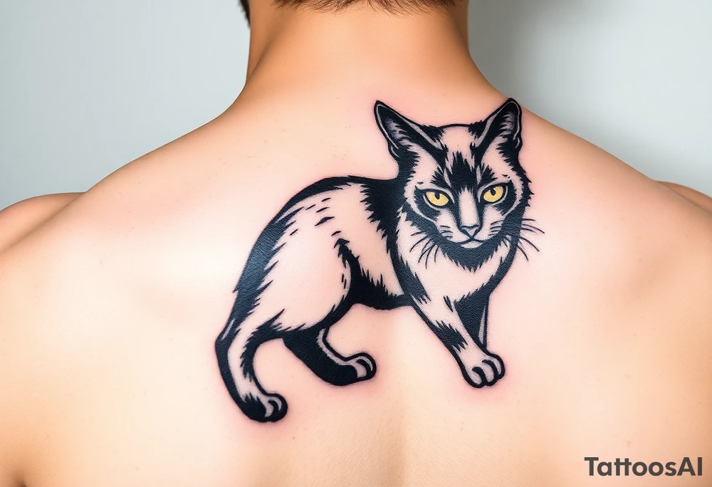 black cat tattoo idea