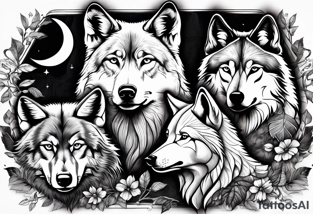 Wolf family tattoo idea