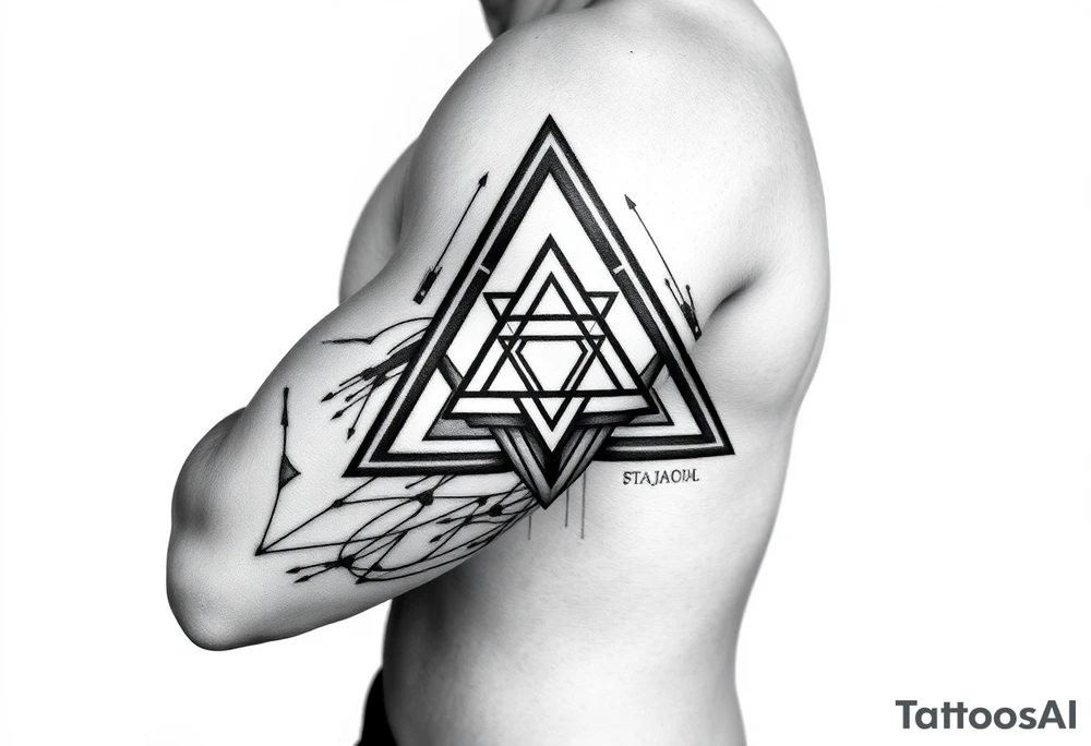 Geometry triangles with ethernal symbol tattoo idea