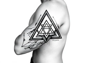 Geometry triangles with ethernal symbol tattoo idea