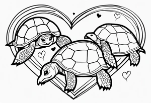 turtles and hearts tattoo idea