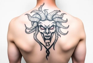 powerful medusa for women. Simple but intricate. The number 13 somewhere in the tattoo. tattoo idea