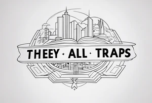 A tattoo reading "they're all traps" with an italic style tattoo idea