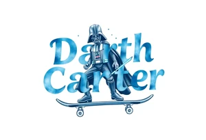 blue Skateboarding TALL Darth Vader
WORDS in star wars font "Darth Carter"
12/29/88-01/06/24 tattoo idea