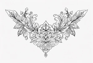 small ornate floral sternum tattoo tattoo idea
