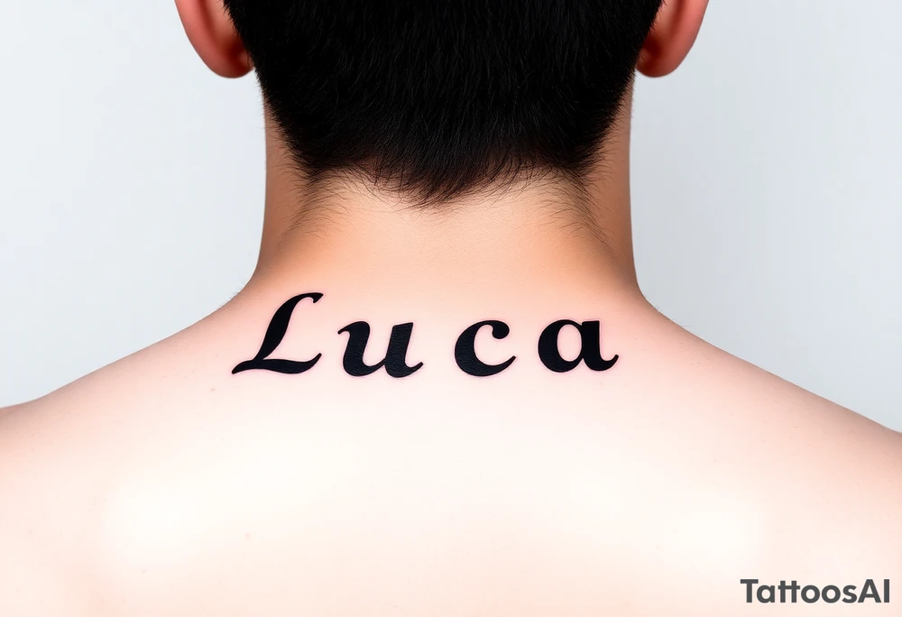 The name luca with building blocks tattoo idea