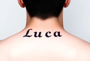 The name luca with building blocks tattoo idea