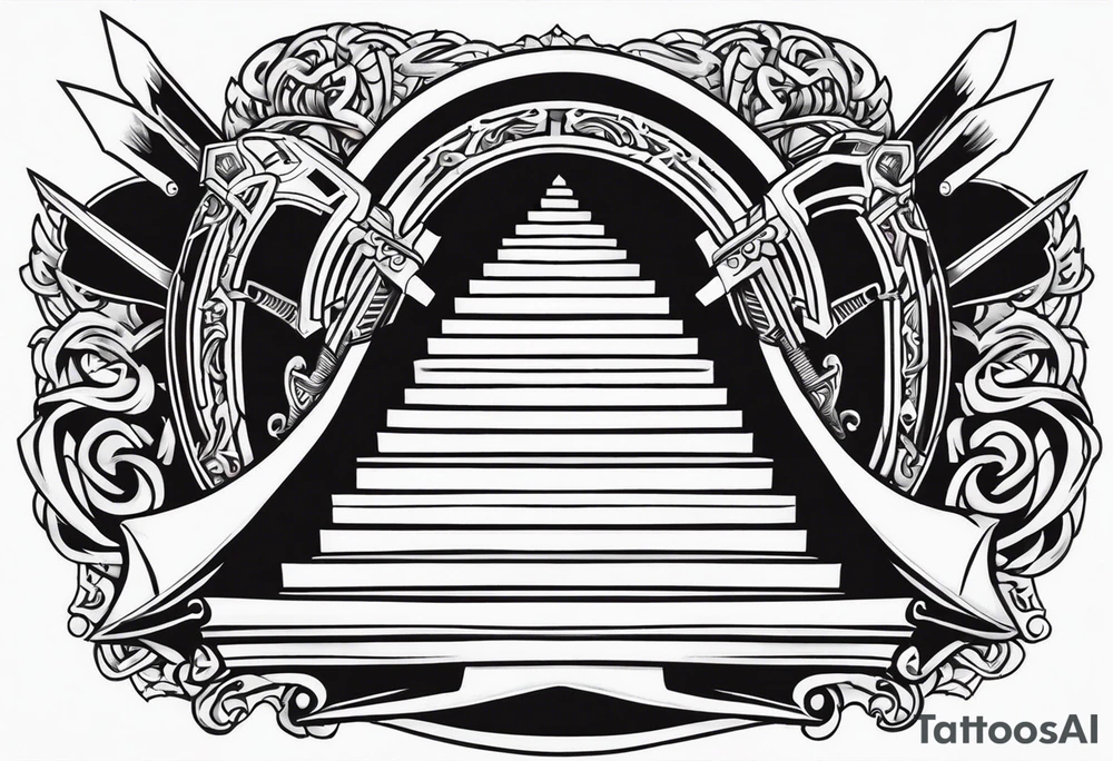 Valhalla sword shield axe
stairs tattoo idea