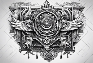 cyber chest armor tattoo idea