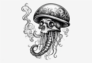 jellyfish smoking cigarette tattoo idea