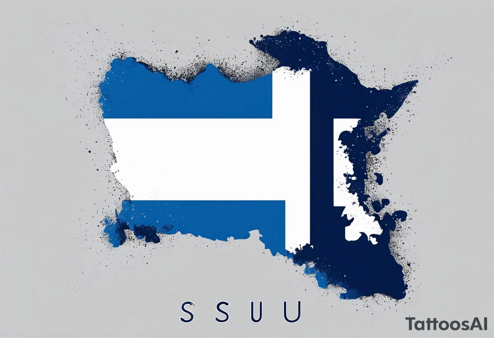 Finnish flag with sisu written in tattoo idea