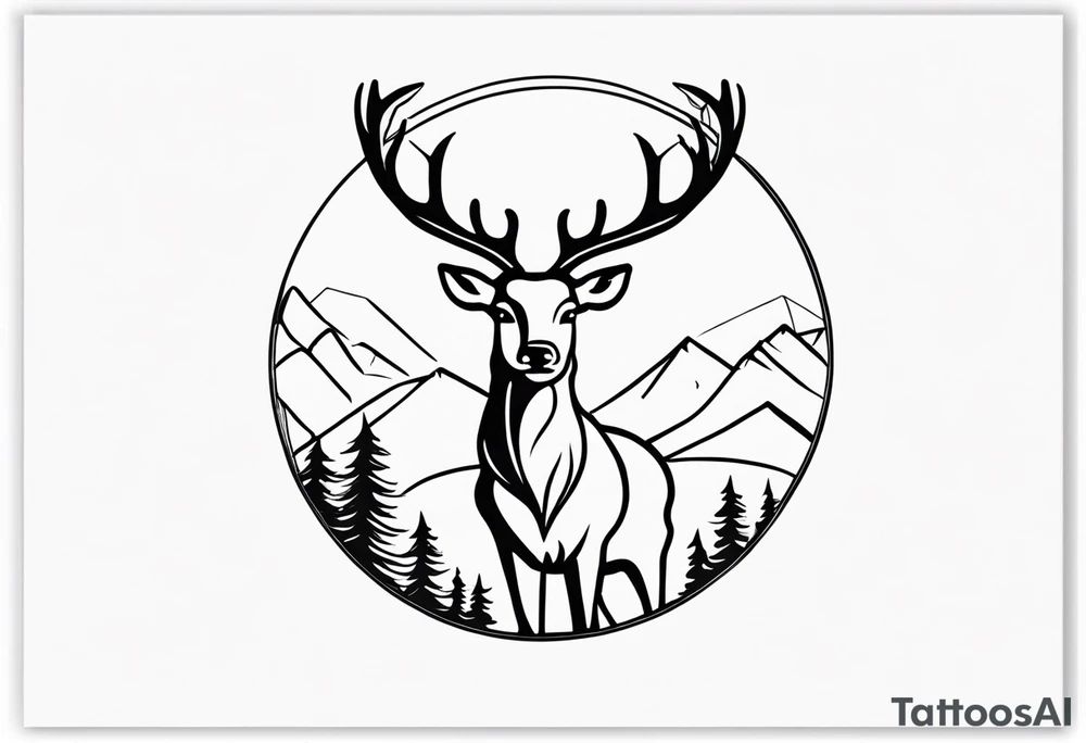 north pole reindeer tattoo idea