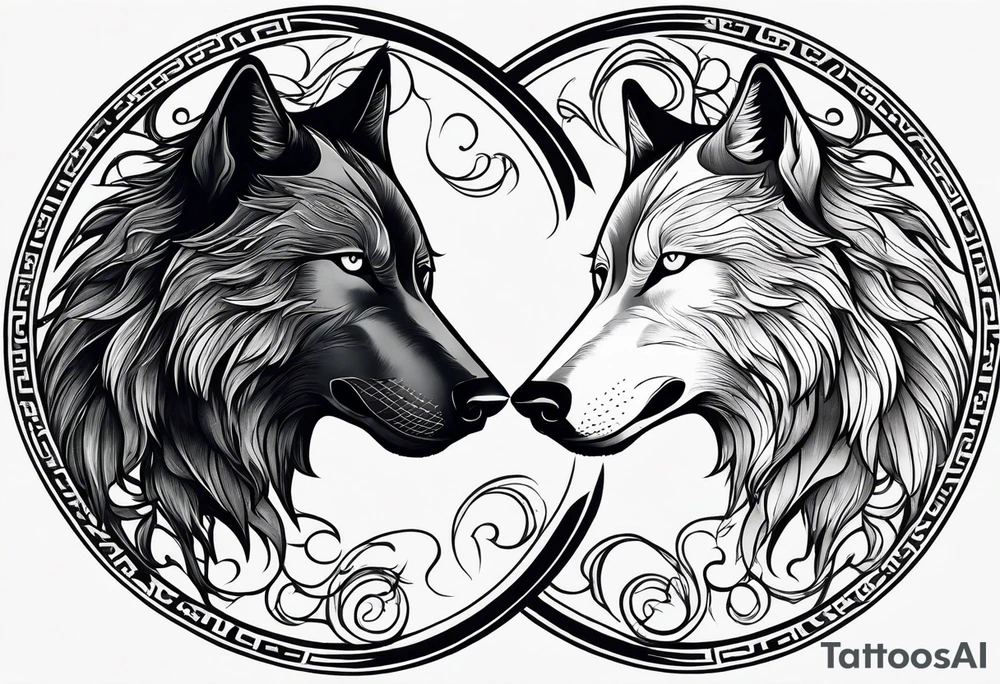 black wolf and white wolf in a ying yang style tattoo idea black wolf and white wolf in a ying yang style tattoo idea