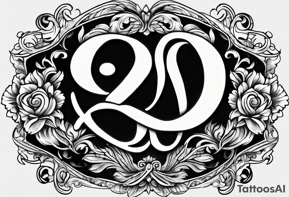 Infinity symbol with a capital letter B in the center, a capital letter J in the left side, and a capital letter J in the right side tattoo idea