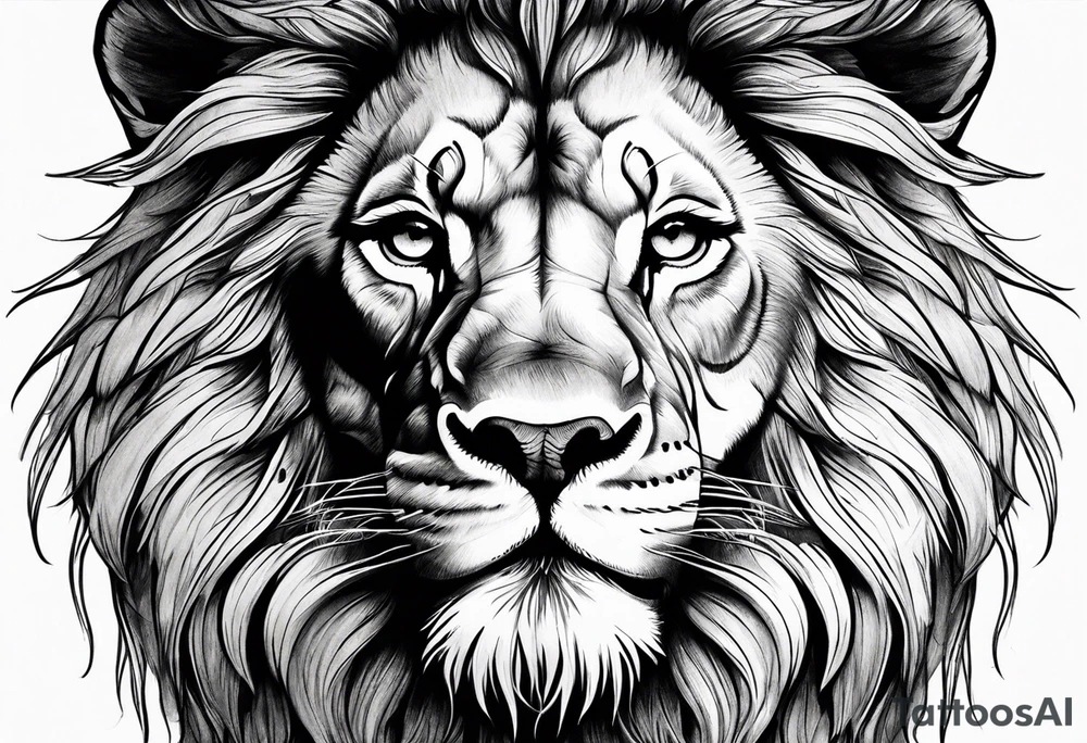 Lion face tattoo idea