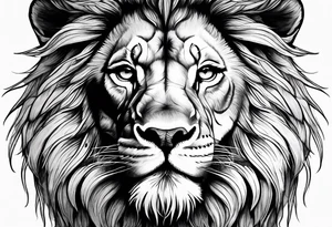 Lion face tattoo idea