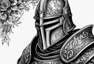 knight with heavy armor with less detail tattoo idea