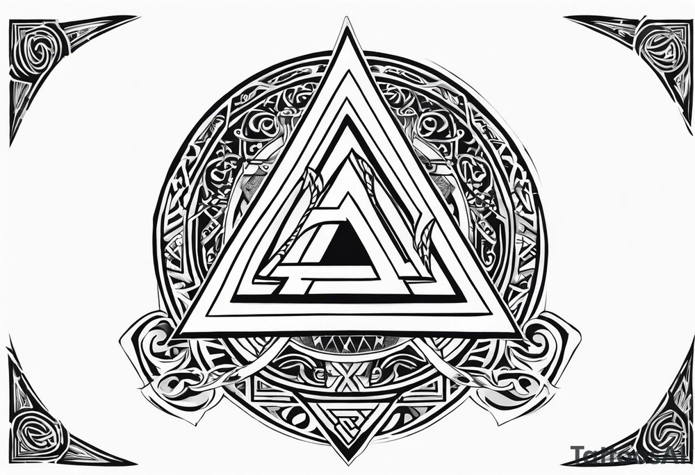 Valhalla sword shield valknut tattoo idea