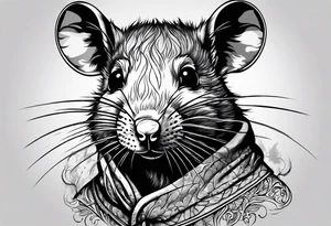 Rat using fire magic tattoo idea