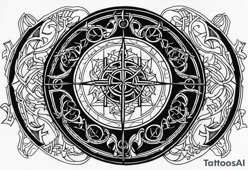 vegvisir & yggdrasill tattoo idea