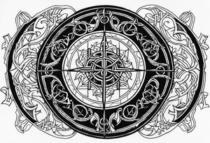 vegvisir & yggdrasill tattoo idea