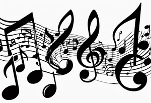 Musical notes connecting toddlers dancing tattoo idea