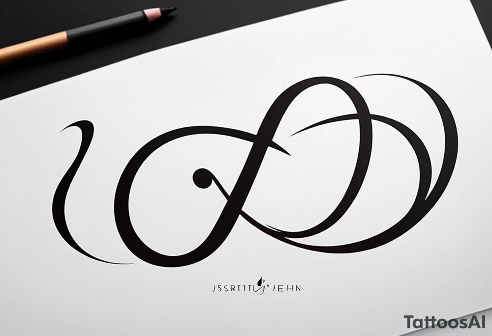 Just a plain Infinity symbol with a capital letter B in the center, a capital letter J in the left side, and a capital letter J in the right side tattoo idea