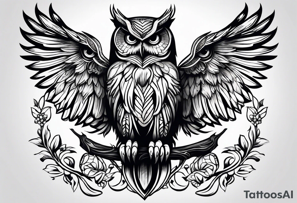 Friendly owl tattoo idea