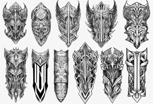 Leg armor symmetrical tattoo idea