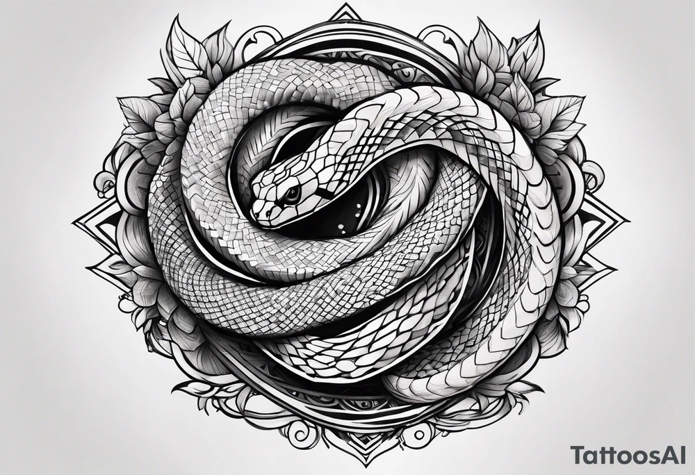 Snake wrapping around forearm tattoo idea
