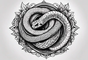 Snake wrapping around forearm tattoo idea