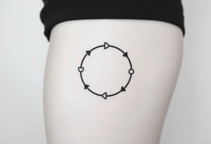 Rewind symbol include the play pause and stop inside the circle tattoo idea