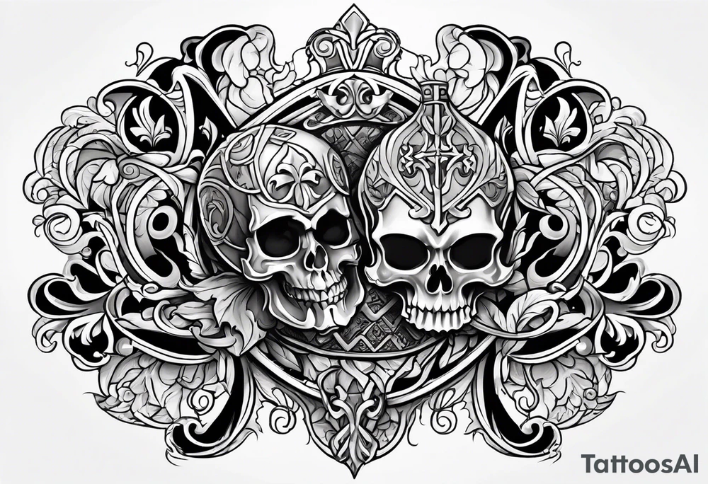 Fleur de lys celtique en flamme tattoo idea