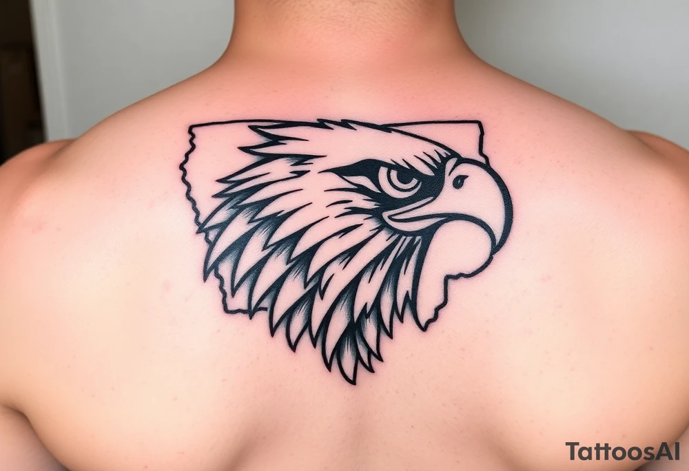 The state of Iowa and herkey the Hawkeye tattoo idea