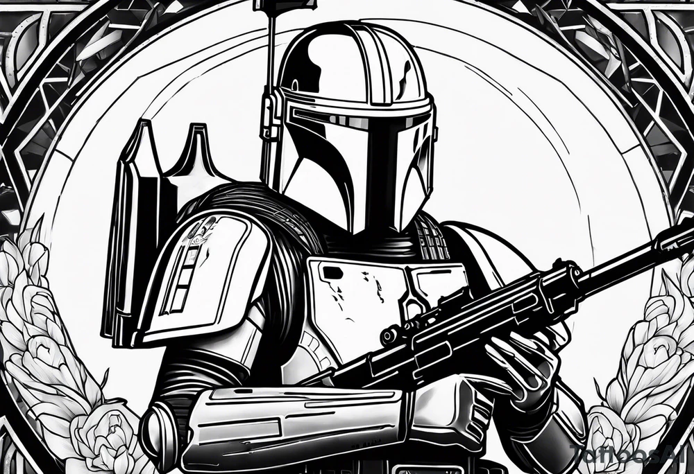 Love, Death & Robots, star wars, mandalorian tattoo idea
