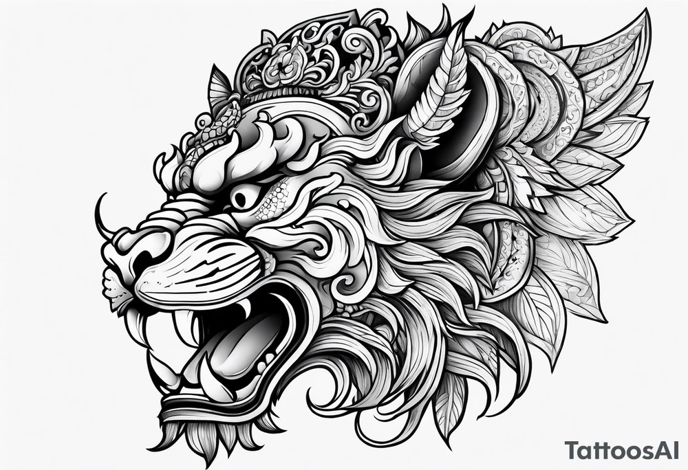 Barong side view tattoo idea