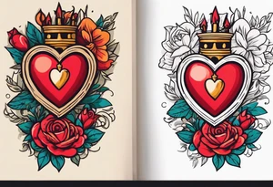 sacred heart vintage traditional tattoo simple sketch old school bold colors with banner christian
sympbol
flowers tattoo idea