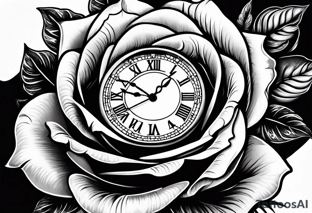 eine Taschenuhr mit einer Rose tattoo idea
