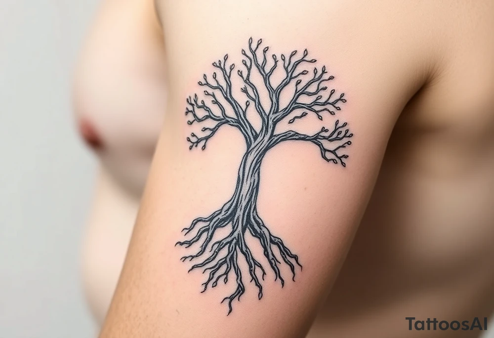 tree of life with roots tattoo idea