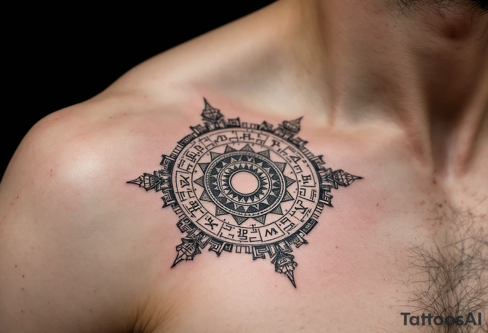 Dig Aztec calendar tattoo idea