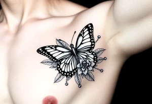 Bandana them water butterfly flowers tattoo idea