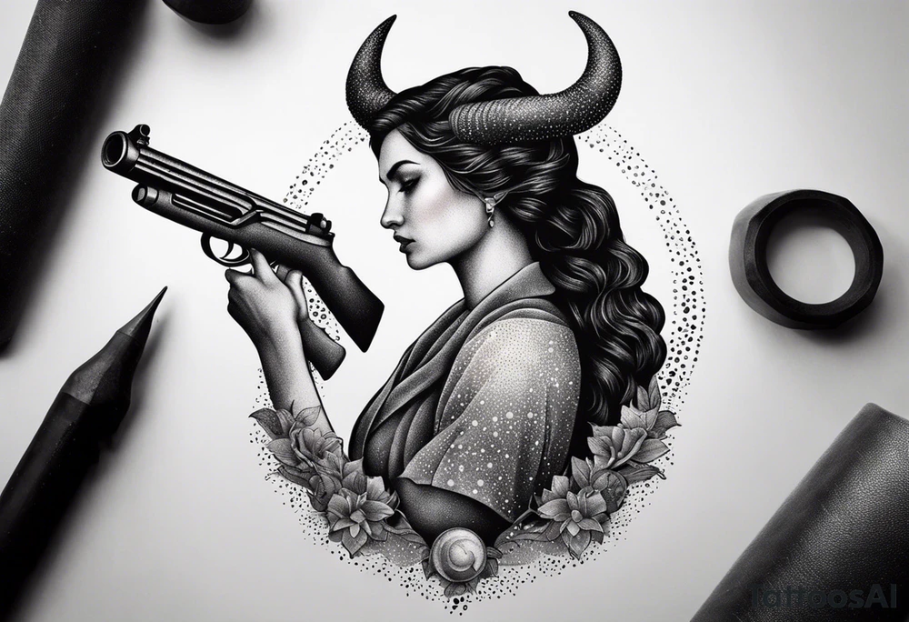 capricorn with shotgun tattoo idea